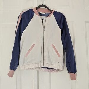 A&F Satin Bomber Jacket Pastel Colorblock Size S
